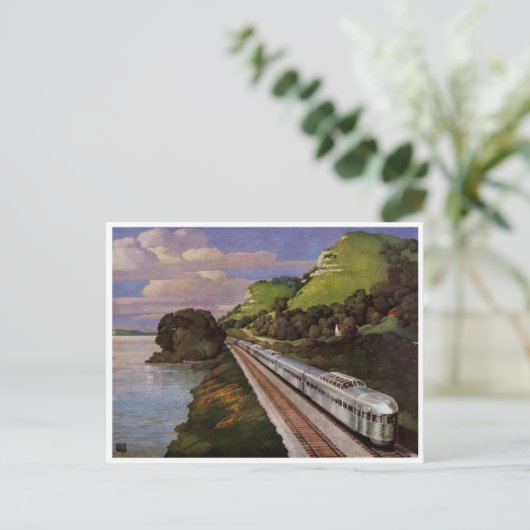 Vintage Illustration Postkarte (Stehend Vorderseite)