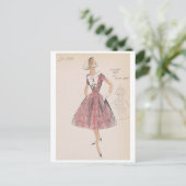 Vintage Illustration Postkarte (Stehend Vorderseite)