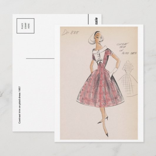 Vintage Illustration Postkarte (Vorne/Hinten)