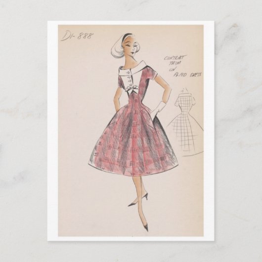 Vintage Illustration Postkarte (Vorderseite)