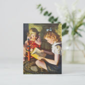 Vintage Illustration Postkarte (Stehend Vorderseite)