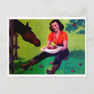 Vintage Illustration Postkarte