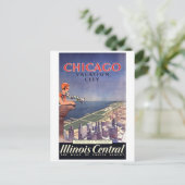 Vintage Illustration Postkarte (Stehend Vorderseite)