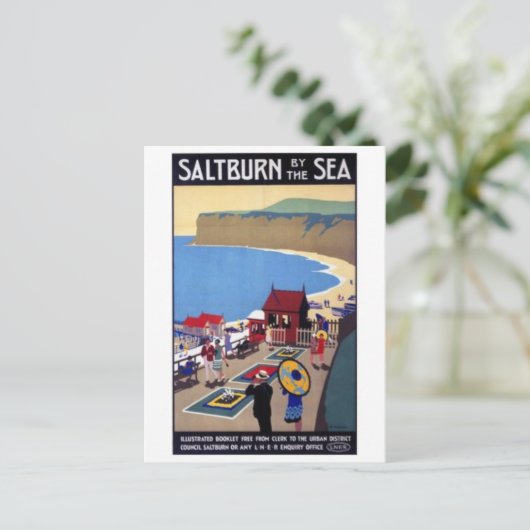 Vintage Illustration Postkarte (Stehend Vorderseite)