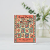 Vintage Illustration Postkarte (Stehend Vorderseite)