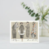 Vintage Illustration Postkarte (Stehend Vorderseite)