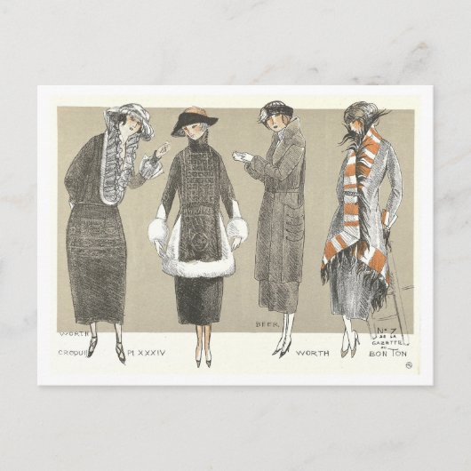 Vintage Illustration Postkarte (Vorderseite)