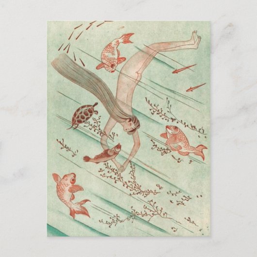 Vintage Illustration Postkarte (Vorderseite)