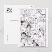 Vintage Illustration Postkarte (Vorne/Hinten)