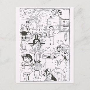 Vintage Illustration Postkarte