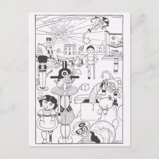 Vintage Illustration Postkarte (Vorderseite)