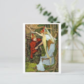 Vintage Illustration Postkarte (Stehend Vorderseite)
