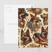 Vintage Illustration Postkarte (Vorne/Hinten)