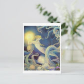 Vintage Illustration Postkarte (Stehend Vorderseite)