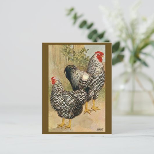 Vintage Illustration Postkarte (Stehend Vorderseite)