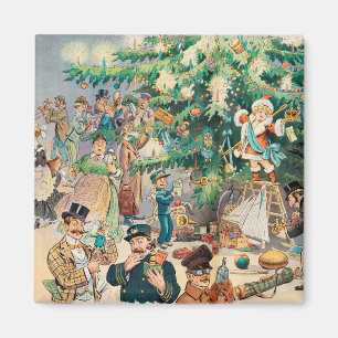 Vintage-Illustration Pucks Weihnachtsbaum, 1902 Magnet