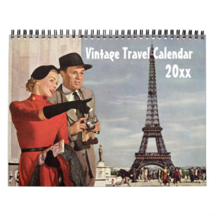 Vintage Illustration Reise und Transport Kalender