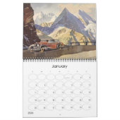 Vintage Illustration Reise und Transport Kalender (Jan 2026)