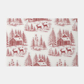 Vintage Illustration Rentier and Houses Winter Fußmatte (Vorderseite)