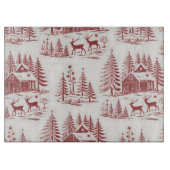 Vintage Illustration Rentier and Houses Winter Schneidebrett (Vorderseite)