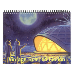 Vintage-Illustration Science-Fiction-Kalender Kalender