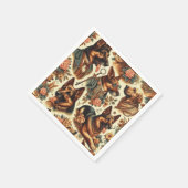 Vintage Illustration Serviette (Ecke)