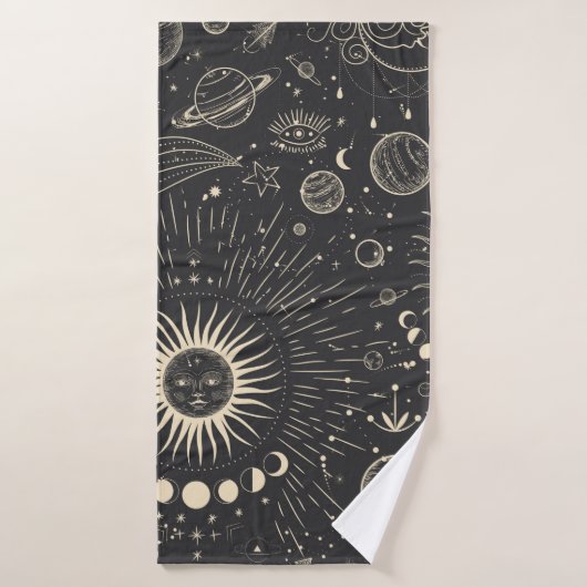 Vintage illustration set of moon phases. Different Badehandtuch (Badehandtuch)
