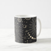 Vintage illustration set of moon phases. Different Kaffeetasse (VorderseiteRechts)