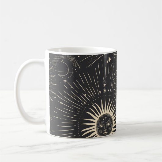 Vintage illustration set of moon phases. Different Kaffeetasse (Links)