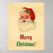 Vintage Illustration Smiling Santa V02A Poster (Vorne)