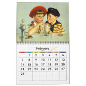 Vintage Illustration Spaß Kinder und Babys spielen Kalender (Feb 2027)