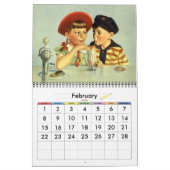 Vintage Illustration Spaß Kinder und Babys spielen Kalender (Feb 2026)
