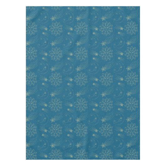 Vintage Illustration Sun Moon Stars Tischdecke (Vorderseite)