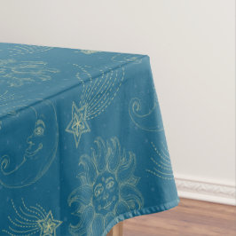 Vintage Illustration Sun Moon Stars Tischdecke