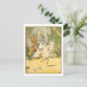Vintage Illustration, Tanzen von Schweinen/Tieren Postkarte (Stehend Vorderseite)