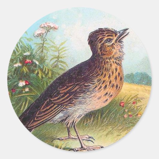 Vintage Illustration "The Lark" Runder Aufkleber (Vorderseite)