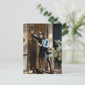Vintage Illustration "The Mailman" Postkarte (Stehend Vorderseite)