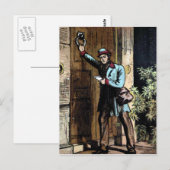 Vintage Illustration "The Mailman" Postkarte (Vorne/Hinten)