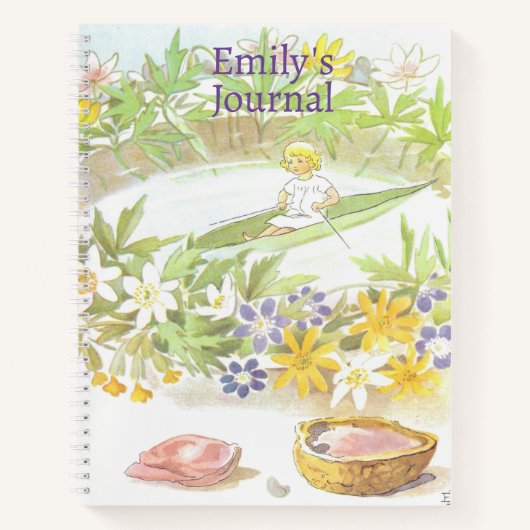 Vintage Illustration Thumbelina von Elsa Beskow Notizblock (Vorderseite)