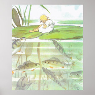 Vintage Illustration Thumbelina von Elsa Beskow Poster