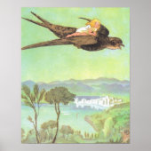 Vintage Illustration Thumbelina von Elsa Beskow Poster (Vorne)