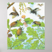 Vintage Illustration Thumbelina von Elsa Beskow Poster (Vorne)