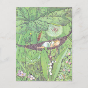 Vintage Illustration Thumbelina von Elsa Beskow Postkarte