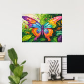 Vintage Illustration über kreative Schmetterlingsk Poster (Heimbüro)