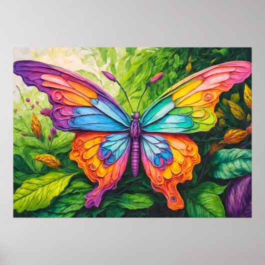 Vintage Illustration über kreative Schmetterlingsk Poster (Vorne)