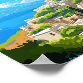 Vintage-Illustration über Kreta Griechenland Poster (Ecke)