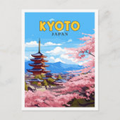 Vintage-Illustration über Kyoto Japan Postkarte (Vorderseite)