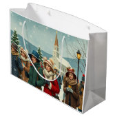 Vintage Illustration verlassend Menschen Große Geschenktüte (Rückseite Schrägansicht)