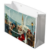 Vintage Illustration verlassend Menschen Große Geschenktüte (Vorderseite Schrägansicht)