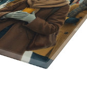 Vintage Illustration verlassend Menschen Schneidebrett (Ecke)